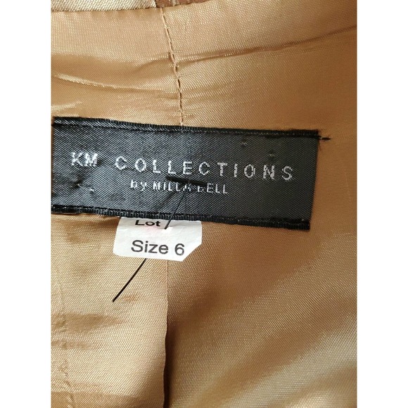 KM Collections by Milla Bell Formal 2 Pc Dress Set Gold Brocade Knee Length Sz 6 - Picture 14 of 14